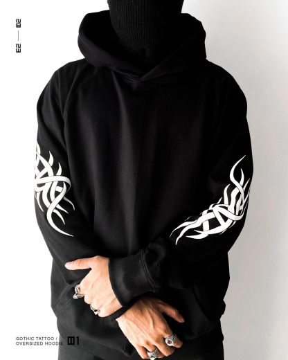 Gothic Tattoo / Oversized Hoodie - Image 3