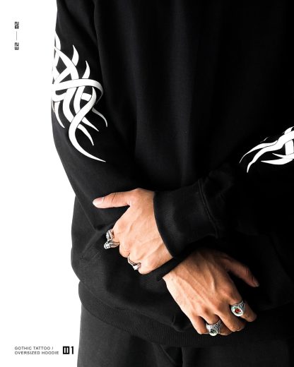 Gothic Tattoo / Oversized Hoodie - Image 4
