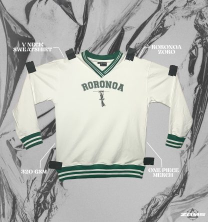 Zoro Vintage / One Piece / V-Neck Sweatshirt - Image 6