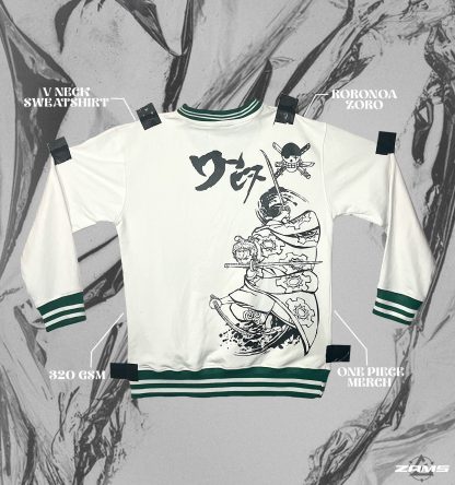Zoro Vintage / One Piece / V-Neck Sweatshirt - Image 7